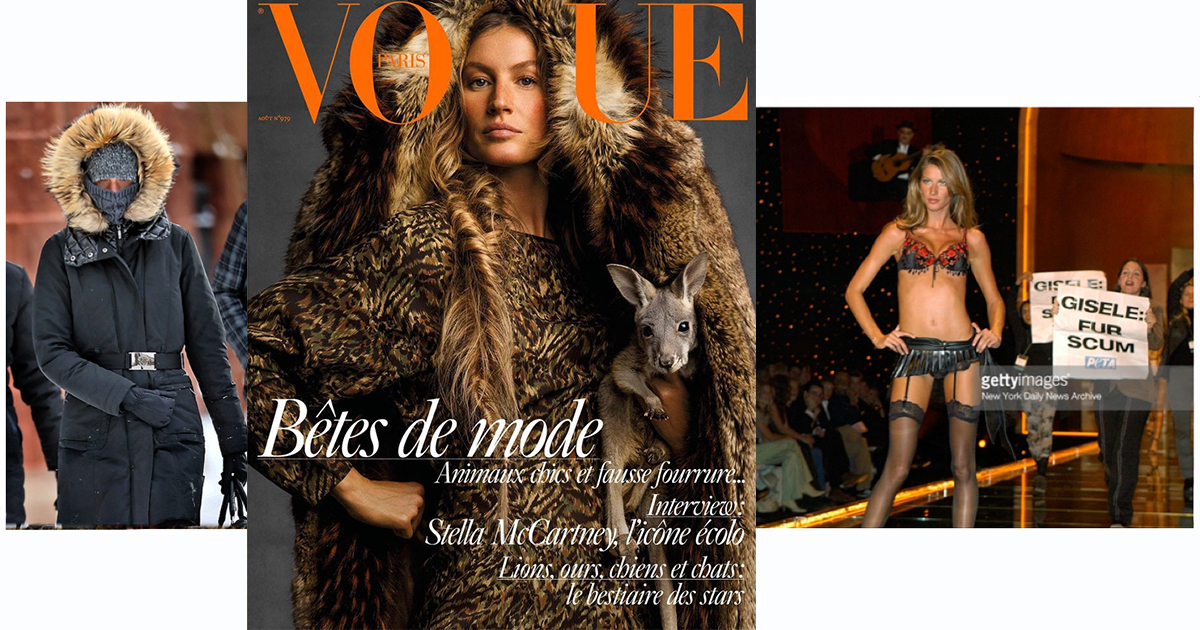 gisele bundchen paris vogue faux fur