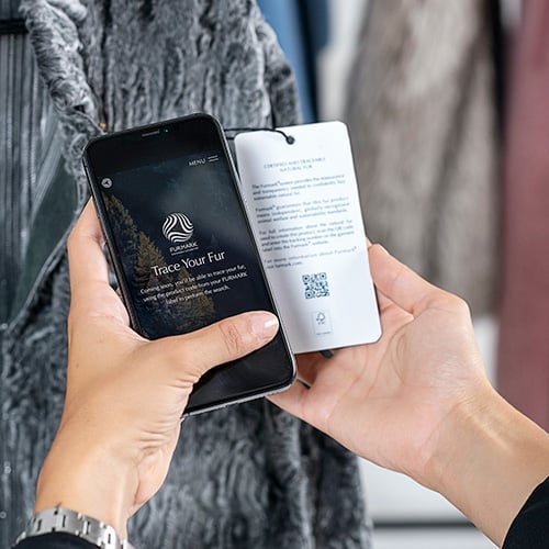 Furmarks new, QR-coded swing tags, which map the history of a fur garment,