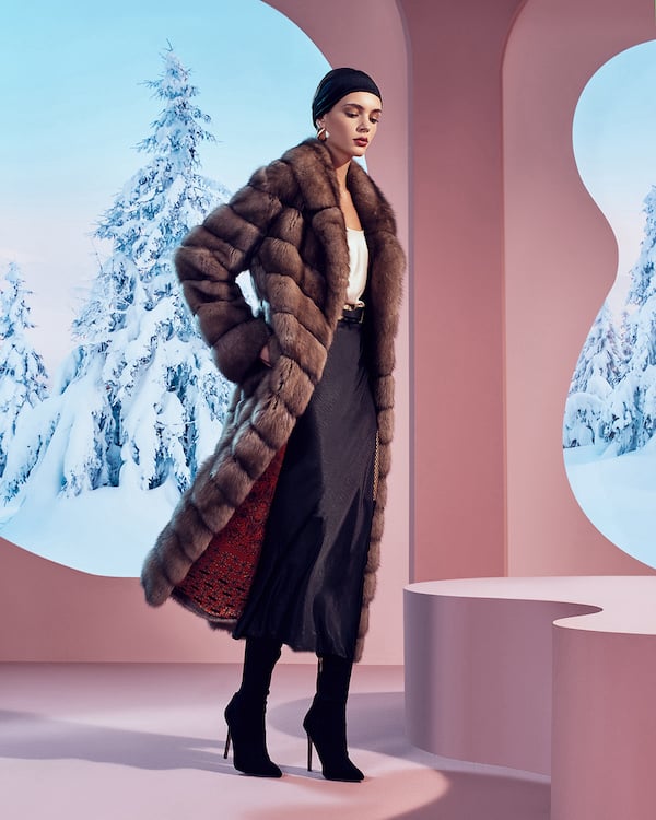 Full length statement sable coat, with adjustable hidden straps around the waist and inner 100% silk lining, made by Manakas Frankfurt.