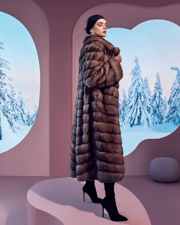 Full length statement sable coat, with adjustable hidden straps around the waist and inner 100% silk lining, made by Manakas Frankfurt.